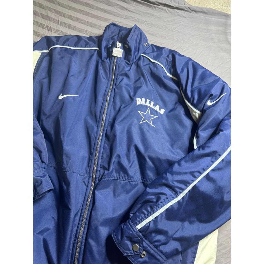Vintage Nike NFL Pro Line Dallas Cowboys Puffer Jacket Navy Blue XL H60106 TMS